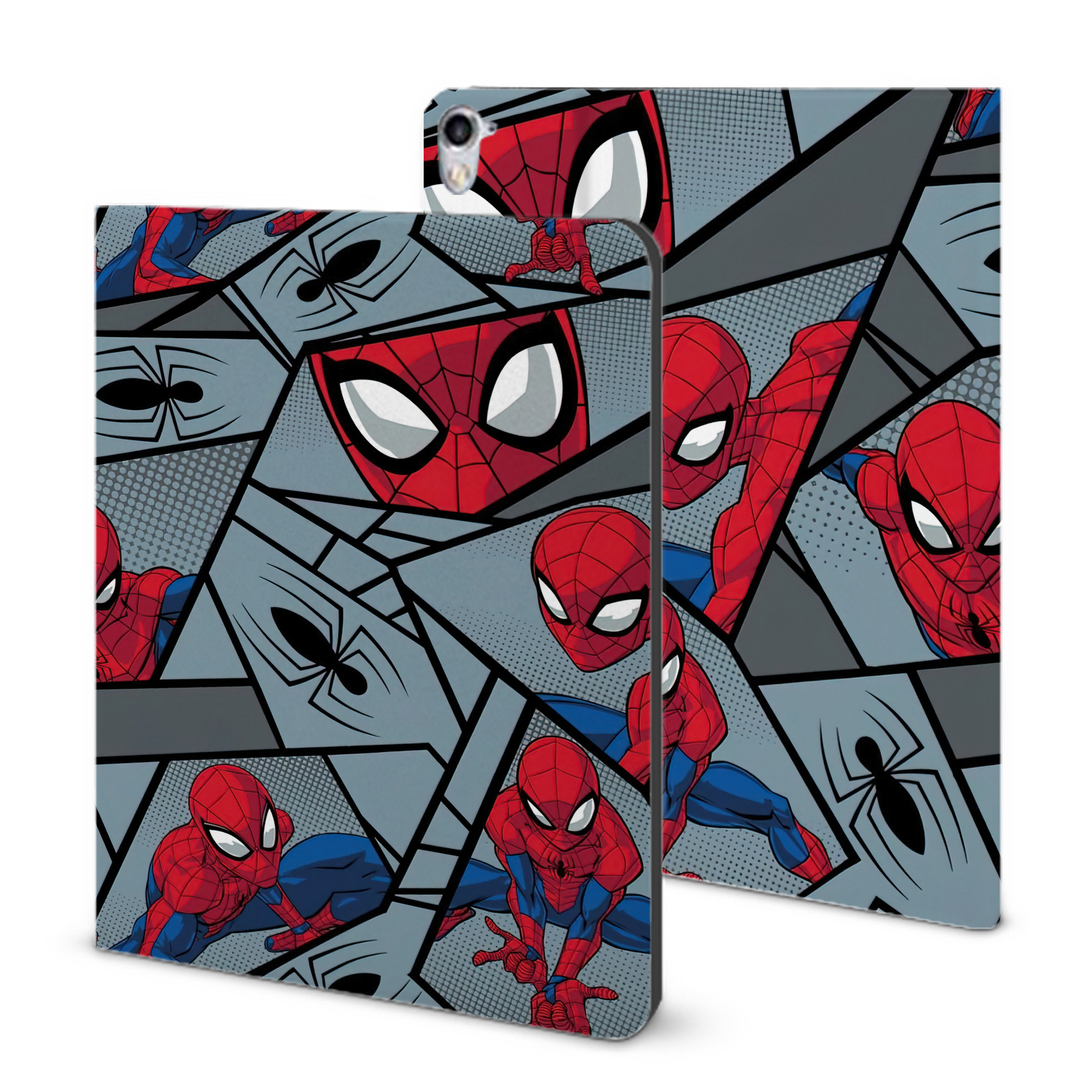 （画像用） Spider Man スパイダーマン IPad ケース ブック型 PUレザー TPU 耐衝撃 軽量 薄型 ペン収納なし 全面保護 IPad 各モデル対応